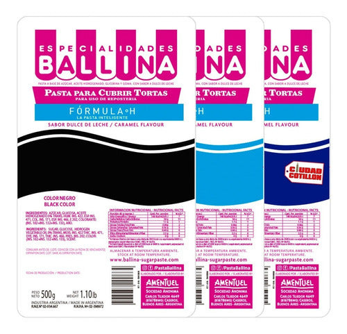 Ballina Celeste Cake Covering Paste 500g - Ciudad Cotillón 3