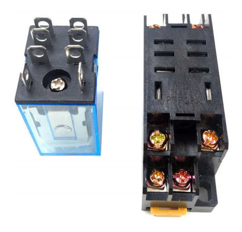 SHUK INDUSTRIAL Relay With Socket For Din Rail, 2 8 Pins, 6VDC Coil 2