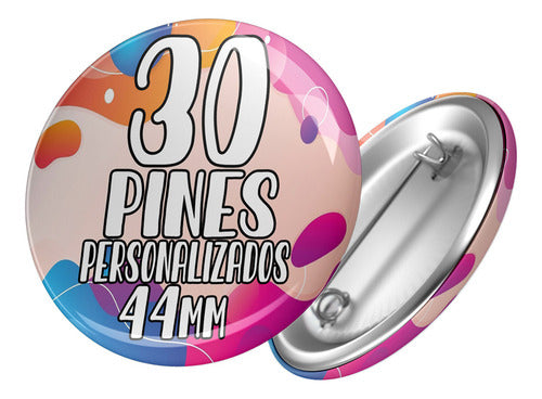 30 Customized Lapel Pins - 44mm Metal Pin 0