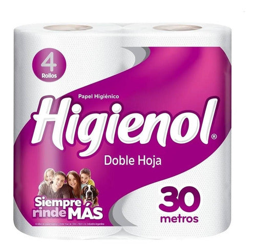 Papel Higiénico Higienol Doble Hoja 4 Rollos X 30 M X 10 U. 4