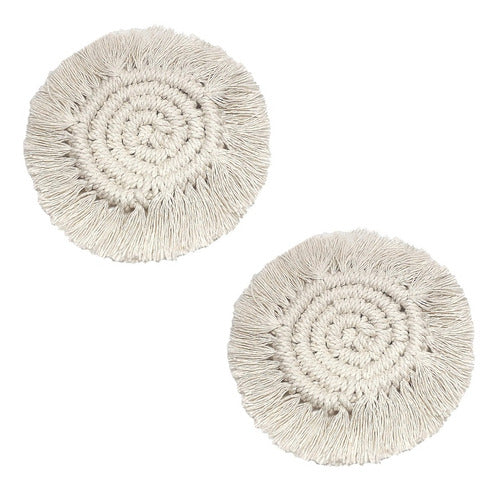 Magic Deco Argentina Round Macramé Coaster Set X2 0