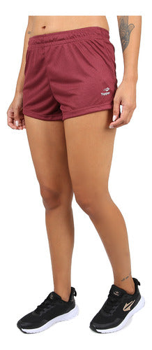 Topper Short Topper Kt Wmn Trng Gd Bordo Mujer 1