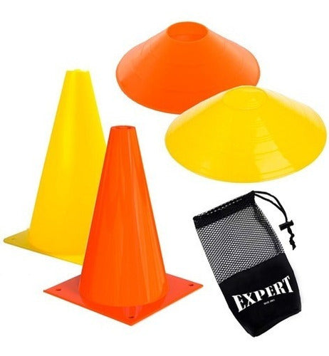 Expert Set of 20 PVC Turtle Cones and 17cm Soccer Training Cones El Rey 0