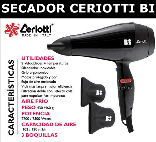 Ceriotti Bi Plus Hair Dryer 2500 Watts Italy W20665 4