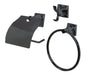 3-Piece Black Accessories Kit - Towel Holder + Hook + Roll Holder 0