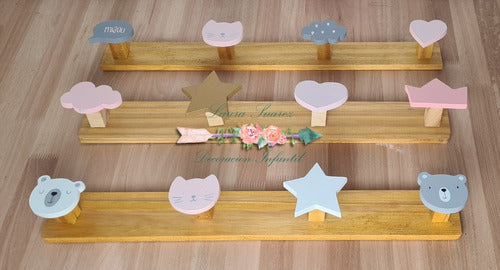 Laura Suárez Wooden Childrens Coat Rack for Kids, Girls, and Babies 3