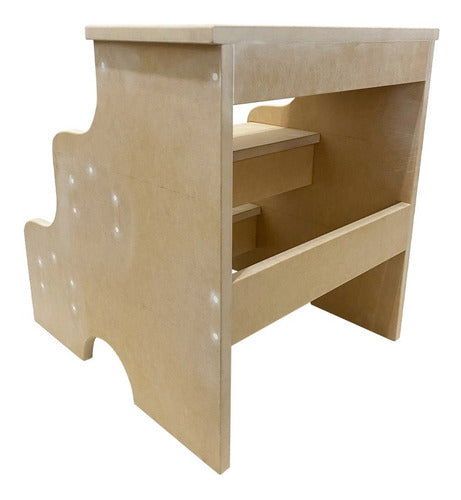 Banquito Staircase Stool 3 Steps, Ideal for Bunk Beds, Ready to Paint 2