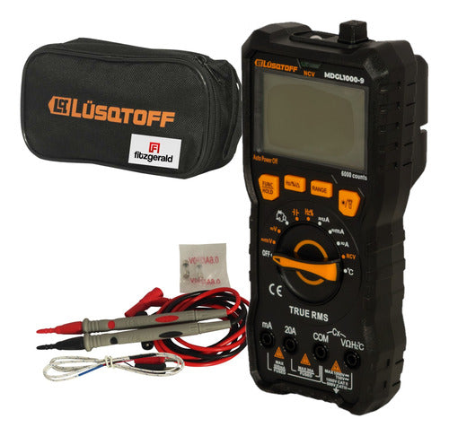 Lüsqtoff Digital Multimeter Tester 1000V True RMS with Temperature Case 0