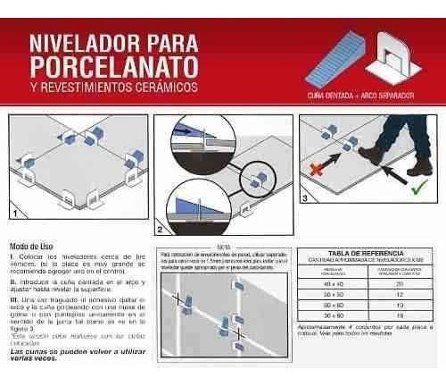 Nivelador Porcelanato 900arcos+150cuñas+rodille+maza 1