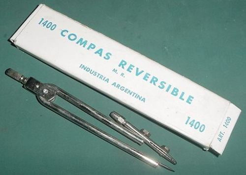 Antiguo Compas Escolar Reversible Metal Libreria Argentina 0