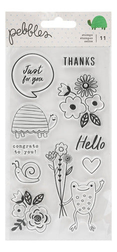 American Crafts Silicone Stamp Set - Kid at Heart - Pebbles 0