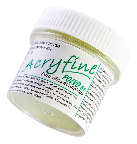 Acryfine Polimero Construcción Uñas Esculpidas Verde 8gr 4