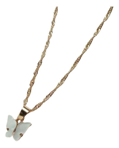 Burdah Women's Delicate White Butterfly Pendant Necklace 07 0