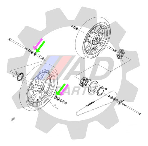 Rolamento Roda Dianteira Bajaj Dominar 160 Kit 1