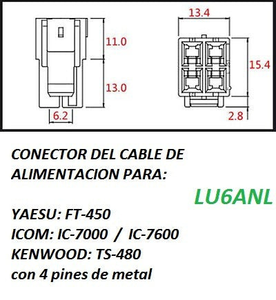 Conector Para Cable De Alimentacion De 4 Pines Ic Ft Ts 5