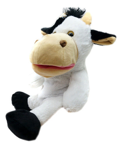 Titere Mano N39 Peluche Vaca Mueve Boca Juguete Campo Granja 3