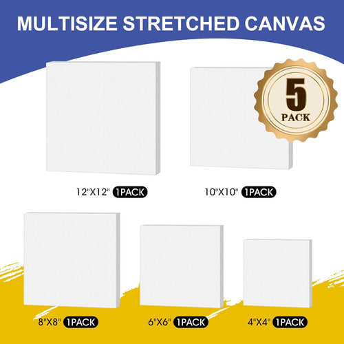 Fumile Cotton Canvas for Painting, Sizes 10x10 to 30x30 cm 1