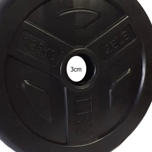 KRV 1.25kg PVC Weight Disk for Dumbbell Bar 30mm Fitness Gym 2