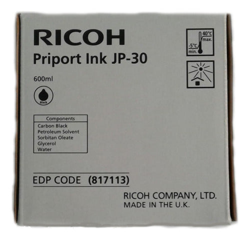 Ricoh Original Duplicator Ink JP 30 (DX3340) Black 817113 0