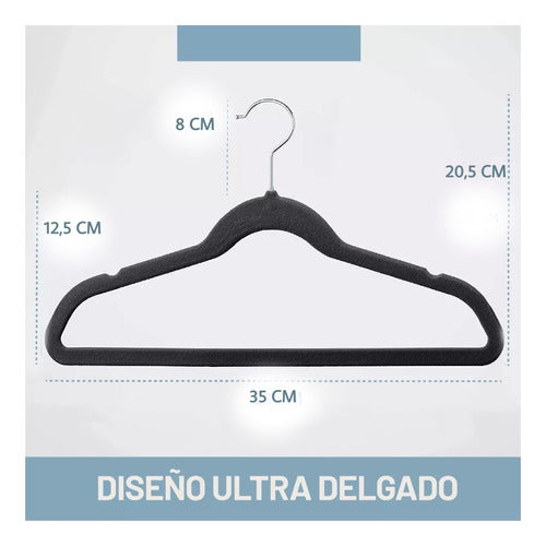 DyP Accesorios Velvet Hangers Kids Black X 100 Units 1