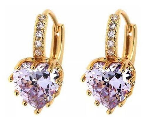 Generic Heart-Shaped Earrings Plated in 18K Rose Gold 5