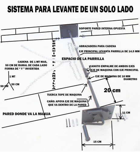 Levanta Parrilla Crique Frontal O Lateral Kit Instalar Vos ! 0