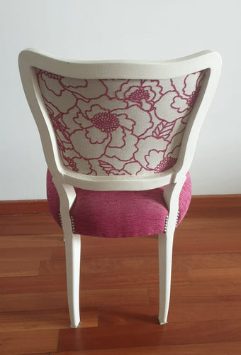 Silla Antigua Vintage Estilo Francés Luis Xv Rosa Blanco 1