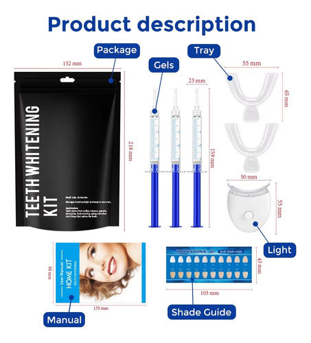 Blanqueador Dental Con Luz Led Mas 3 Gel Al 30% Con Cubetas 1