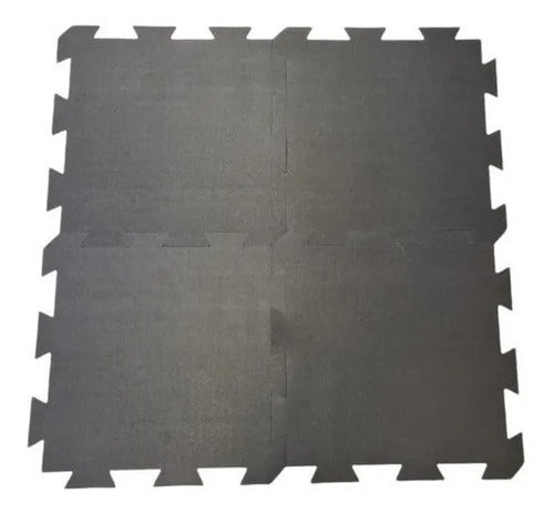 Baldosa Encastrable Piso Pvc Goma Negra 4mm 50x50cm Gym 0