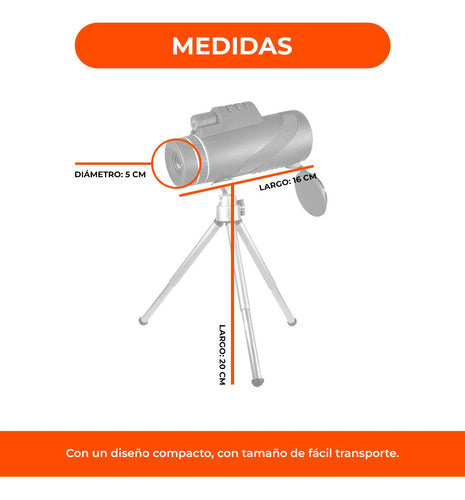 Telescopio Lente Monocular Con Trípode De Celular 1