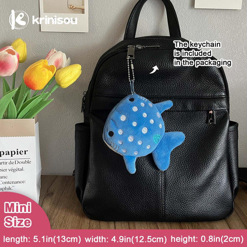 Krinisou Whale Plush Coin Purse with Zipper - Grey 3