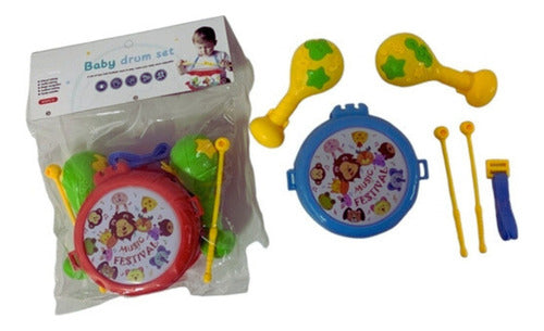 Tambor con Accesorios - Juego Para Niños Tambor Con Instrumentos Musicales 1