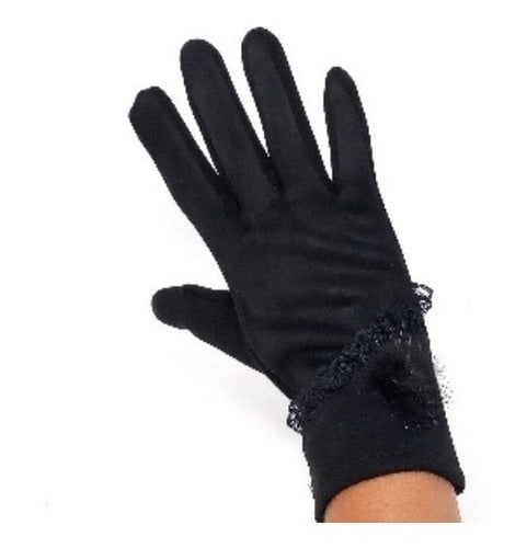 Guantes Para Dama 16725 Negro  23,5 Cm De Largo. Yop 0