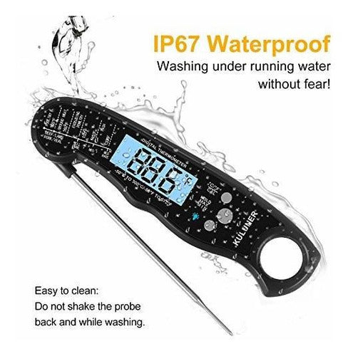 Kuluner Digital Instant Read Waterproof Meat Thermometer 3