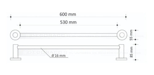 Decoracc® Toallero Porta Rollo Tapa Percha Doble Inoxidable 6