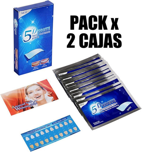 Tiras Blanqueadoras Dental 5d White 7 Pares Pack X 2 Cajas 1