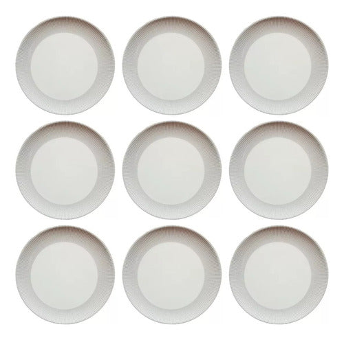 Set of 12 Melamine 18cm Dessert Plates - Round Flat Design 6