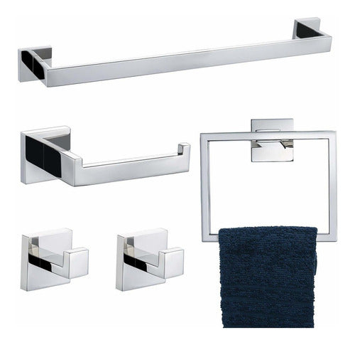 TNOMS Polished 5 Pieces Bathroom Hardware Accessories Set 0