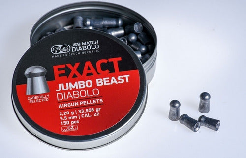 JSB Exact Jumbo Beast Pellets .22 Caliber 5.5mm - 150 Count Can 2