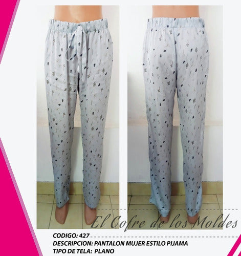 Molde Digital Pantalon Pijama Mujer, Pack Talles 3xl Al 7xl 1