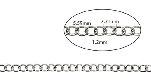 Iron Chain Keychain Bracelet Nickel Bijou 5.5x7.7mm 0