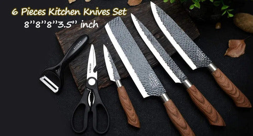 Evrywealth Chef Kitchen Knife Set 6 Pcs Stainless Steel Non-Stick 3