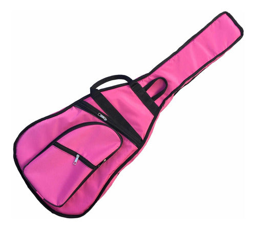 Padded Pink Classical Guitar Case Backpack with Three Pockets 0