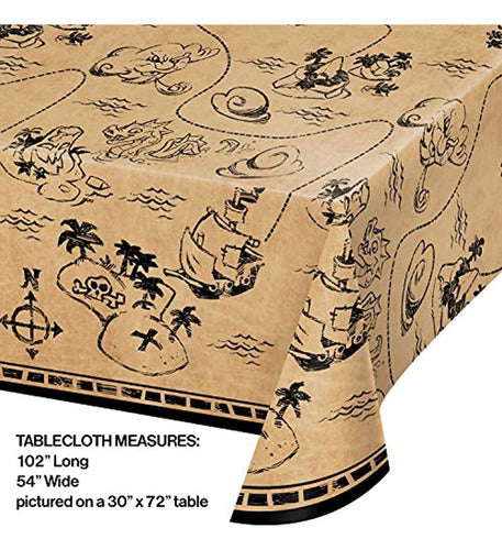 Creative Converting Treasure Island Pirate Plastic Tablecovers, 3 Pack 1