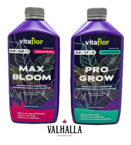 Vitaflor Fertilizer Cultivo Vitaflor Pro Grow + Max Bloom 500 Ml 0