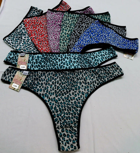 Pack of 6 Cotton Lycra Super Special Size Printed Thongs 5