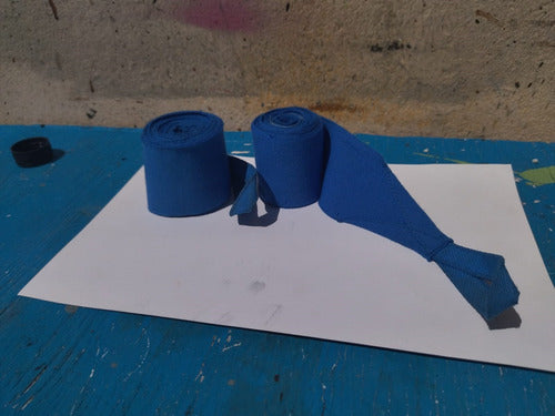 Boxing Hand Wraps Blue X 2 Pack Domyos Elastic Fabric 4
