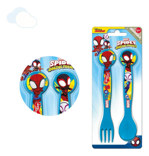 Set Cubiertos Cuchara Tenedor Spidey Friends Alimentación 7