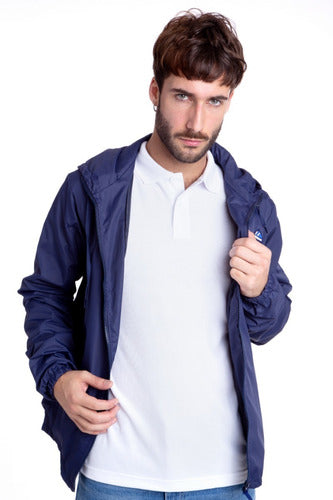 Men's Waterproof Windbreaker Jacket with Hood - Style 726 14