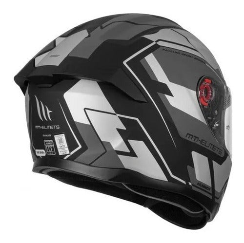MT Stinger Hummer Quality D2 Matte Grey Motorcycle Helmet 3